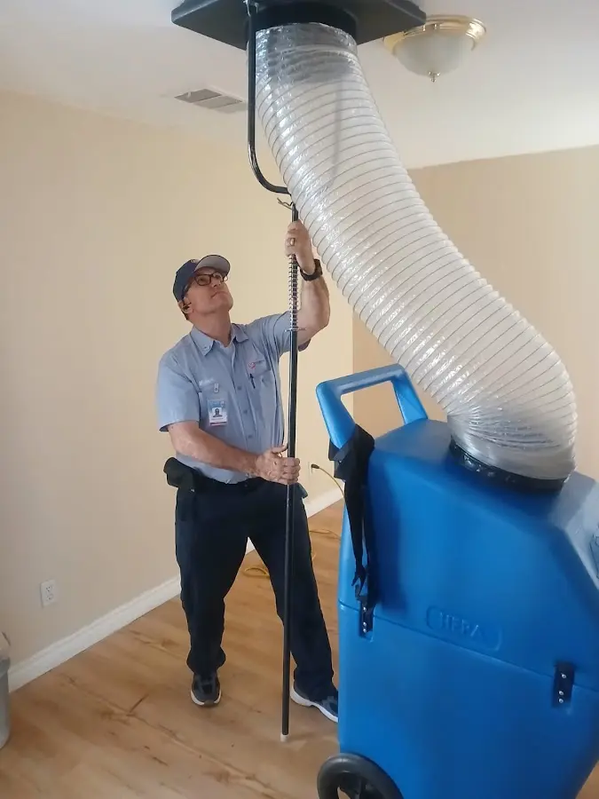 Mini Split Installation technician using HEPA equipment in Mukilteo
